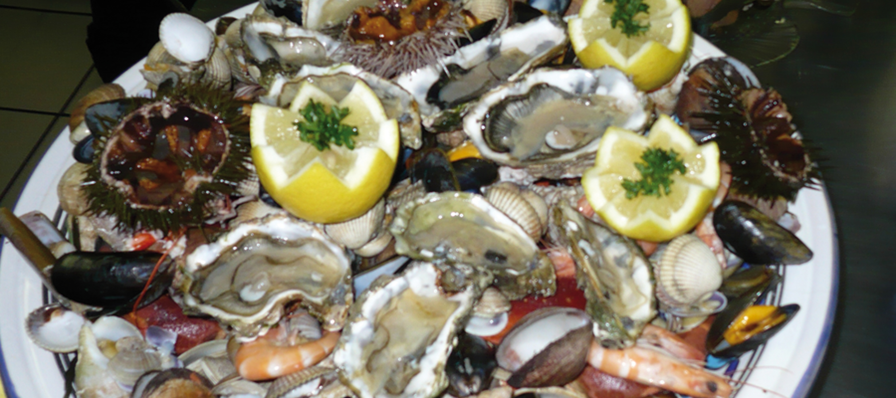 plateaux de fruits de mer à l'auberge des fontaines